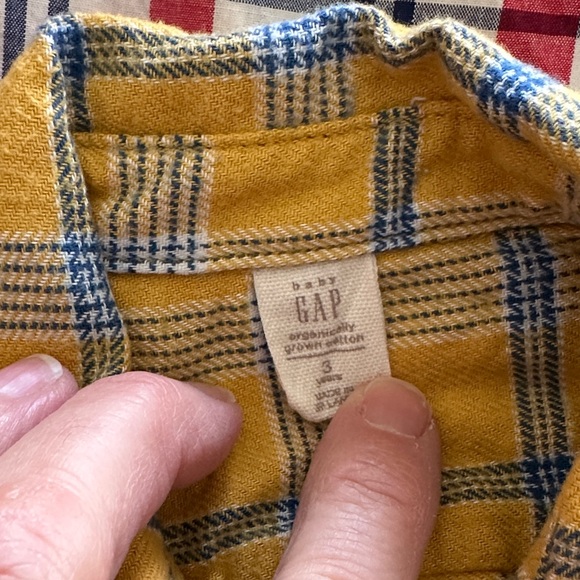 GAP Kids Button Down Shirts - Gray, Yellow, Red, Green, Pink Plaid - Picture 12 of 12